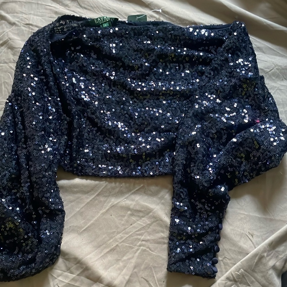 Ralph Lauren Evening Sequin Long Sleeve Bolero Shrug